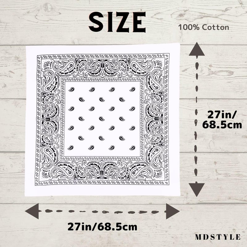 MD Style Extra Large Bandana 27” x 27” 100% Cotton for Men & Women Paisley Handkerchief Headband Scarf Jumbo Bandanas - Image 4